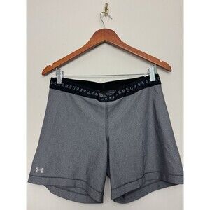 Under Armour Biker 6" Shorts Size XL Womens Gray Stretch Logo Waistband Athletic